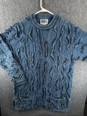 COOGI Blues Australia Sweater Women Pullover Knit Medium Blue Heavyweight Long